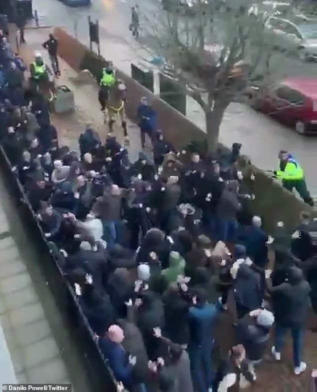 The two sets of supporters fought by Southwark Park in the build-up to kick off at The Den