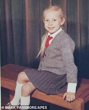 Mrs Knight, pictured as a child, had various allergies when she was younger, including to dust, feathers and animal and human hair