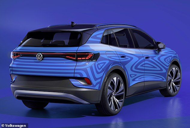 This is one of the latest 'official' images of the Volkswagen ID.4 - a spacious family SUV with a range of 311 miles between charges - before the leaked picture emerged online