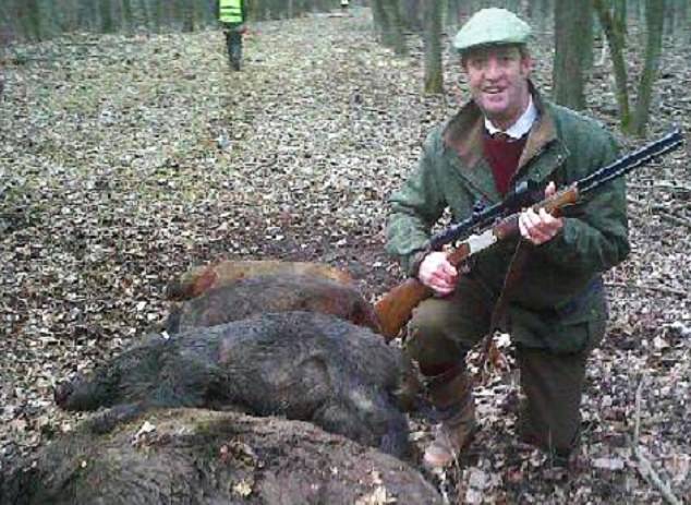 Hot shot: Graham Wellesley on a wild boar hunting escapade. The firm took in money from savers and then lent the cash to property developers.