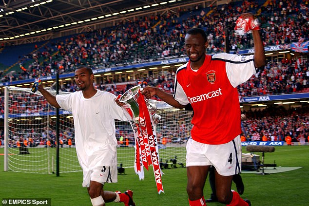 Vieira (right) dominated in midfield during his Arsenal days and was one of the league's finest