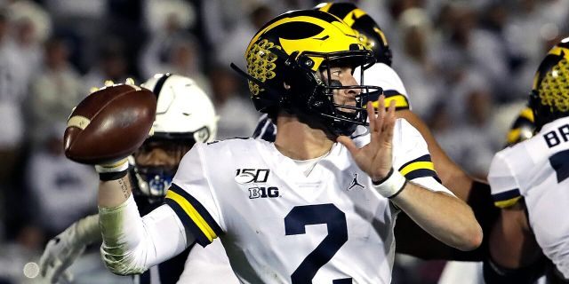 Shea Patterson started at Michigan. (AP Photo/Gene J. Puskar)