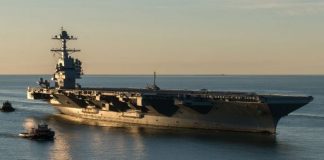The 1,100-foot ship is the successor to the U.S. Navy’s Nimitz class aircraft carriers. (Matt Hildreth/HII)