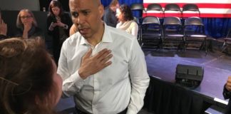 Democratic presidential candidate Sen. Cory Booker of New Jersey campaigns in Portsmouth, NH in February 2019
