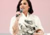 Demi Lovato speaks on stage at the Teen Vogue Summit 2019 at Goya Studios on Nov. 02, 2019 in Los Angeles.