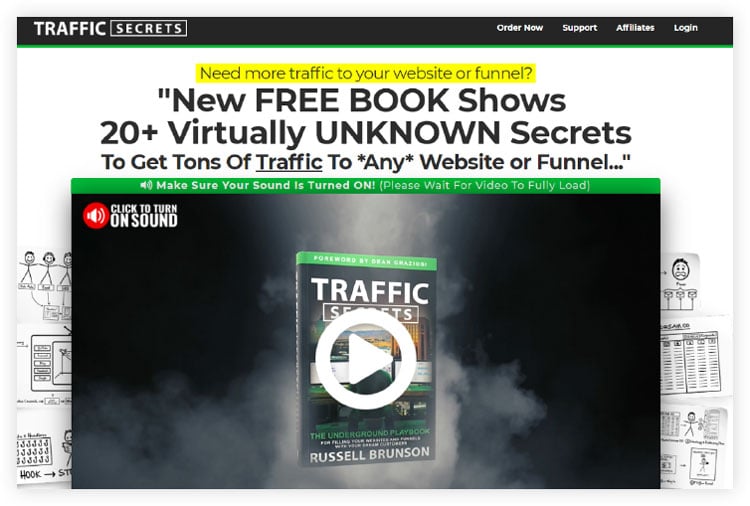 Example of a free book offer opt in page